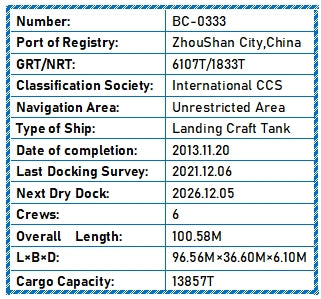 2013 Built 14000 DWT Deck Barge For Sale