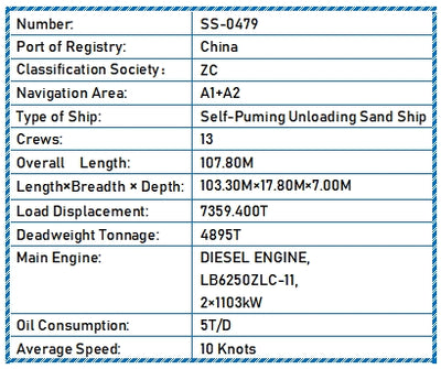 4900 DWT Self-Puming Unloading Sand Ship For Sale
