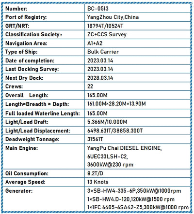 2023 Built 32000 DWT Bulk Carrier For Sale