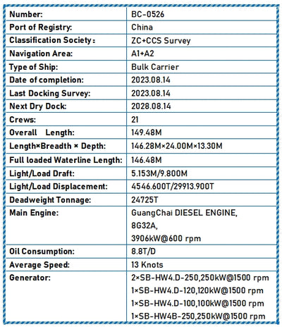 2023 Built 25000 DWT Bulk Carrier For Sale