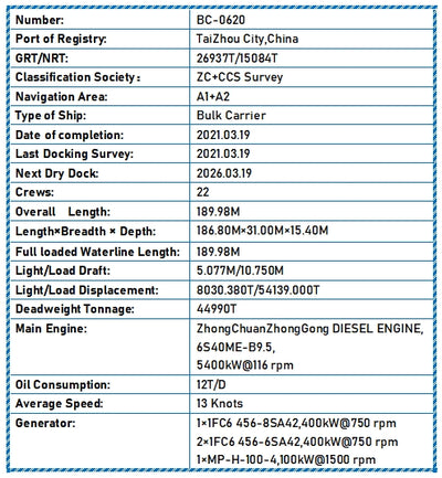 2021 Built 45000 DWT Bulk Carrier For Sale