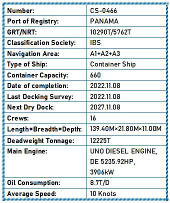 2022 Built 12000 DWT 660 TEU Container Ship For Sale