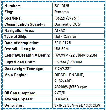 2011 Built 21247 DWT Bulk Carrier For Sale
