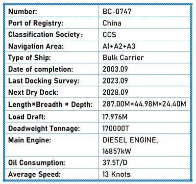 2003 Built 170000 DWT Bulk Carrier For Sale